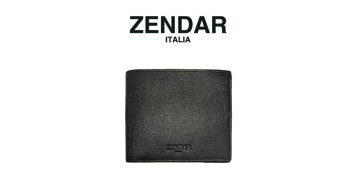 【ZENDAR】限量1折 頂級NAPPA小牛皮防刮十字紋8卡皮夾 但丁系列