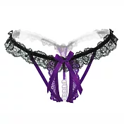 【天使霓裳】性感內褲 珍珠誘惑 珍珠蕾絲三角情趣內褲 低腰 多色可選 F 紫色