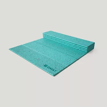 【QMAT】6mmTPE折疊瑜珈墊 台灣製(隨貨附贈揹袋 雙面雙壓紋皆止滑) 無 松石綠