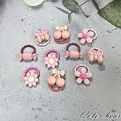 【卡樂熊】繽紛小巧圖案10入組造型髮束(六款)- 粉色櫻桃
