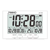 【JINHO京禾】多功能數位電子時鐘(萬年曆)/JH-700 白色