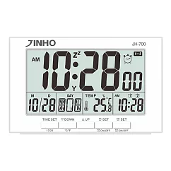 【JINHO京禾】多功能數位電子時鐘(萬年曆)/JH─700 白色