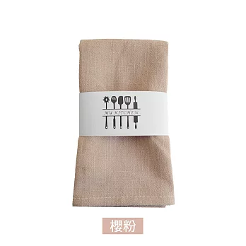 【E.dot】日式簡約棉麻布素色餐墊 櫻粉