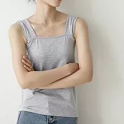 【ACheter】 日系外銷精品精梳棉背心上衣# 113183 M 灰色