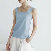【ACheter】 日系外銷精品精梳棉背心上衣# 113183 M 藍色