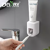 【OMORY】無痕壁貼半自動擠牙膏器- 牙白