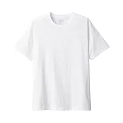 【MUJI 無印良品】男有機棉水洗天竺圓領短袖T恤 XS 白色