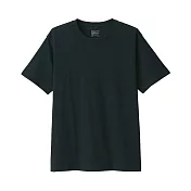 【MUJI 無印良品】男有機棉水洗天竺圓領短袖T恤 XS 黑色