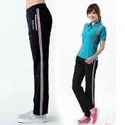 【遊遍天下】台灣製女款彈力顯瘦抗UV吸濕排汗修身運動長褲 2XL 黑色