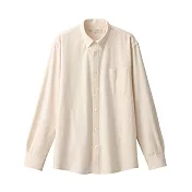【MUJI 無印良品】男有機棉水洗牛津布扣領襯衫 XL 原色