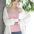 【ACheter】 日系螺紋優質棉修身短版百搭實穿背心上衣# 113498 M 粉紅色