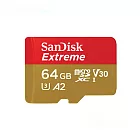 【SanDisk 】Extreme microSD UHS-I V30 A2 64GB 記憶卡 公司貨(每秒讀170MB)