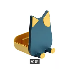 【Cap】貓咪造型鍋蓋收納兼手機架 藍黃