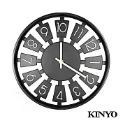 【KINYO】立體簍空掛鐘 12吋 CL-183