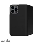 Moshi Overture 磁吸可拆式卡夾型皮套 for iPhone 14 Pro Max 午夜黑