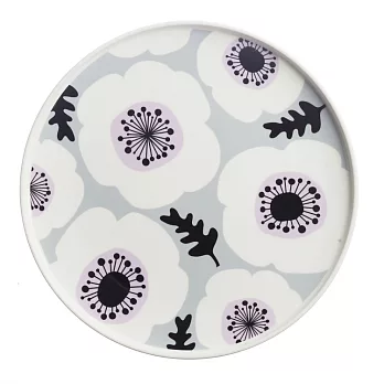 【小倉陶器】Tuuli北歐花卉陶瓷餐盤22cm ‧ 灰