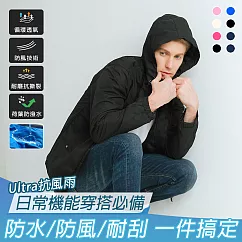 【KISSDIAMOND】Ultra抗溫差抗風雨輕量極鋒衣(KDFJ─286) L 男/黑色