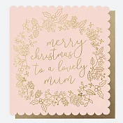 Caroline Gardner 英國進口燙金捲邊聖誕卡片 給媽媽的祝福