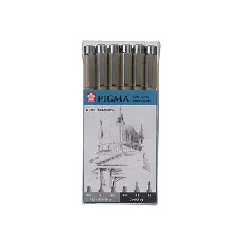 【SAKURA】筆格邁代針筆 灰階套裝-繪圖系列