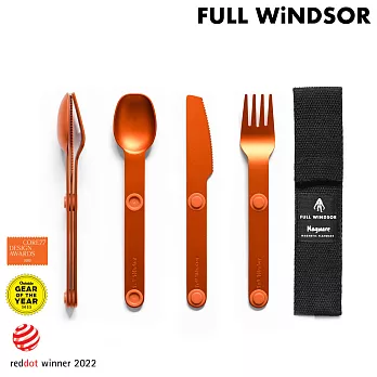 Full Windsor Magware 磁性餐具三件組 MAG-SS-ORG / 城市綠洲 (叉刀匙 鋁合金 露營炊具) 橘