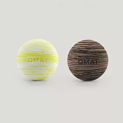 【QMAT】50D 筋膜球2入組 台灣製 50D萊姆黃+50D胡桃木紋