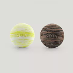 【QMAT】50D 筋膜球2入組 台灣製 50D萊姆黃+50D胡桃木紋