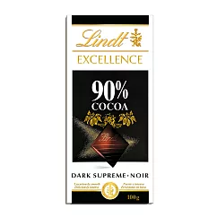 【Lindt 瑞士蓮】極醇系列90%黑巧克力片100g