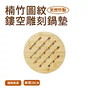 楠竹鏤空雕刻圓型鍋墊18cm 經典