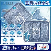 【生活良品】冰晶萬用涼感坐墊38x32cm大尺寸1入/袋-霧藍色 霧藍色