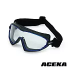 【ACEKA】時尚色框全覆式防護眼鏡-火焰紅／海洋藍 (SHIELD 防護系列) 海洋藍 海洋藍
