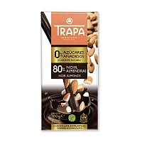 【西班牙 Trapa】80%無添加糖杏仁黑巧克力片100g(含餡)