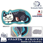 【Kusuguru Japan】日本眼鏡貓Matilda-san系列家飾美學厚絨減壓切割造型地墊(35x67cm)  -綠色