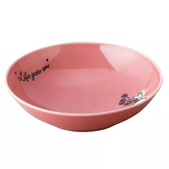 【日本YAMAKA】史努比粉彩陶瓷圓型深盤17cm ‧ 粉紅
