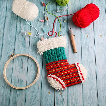【俄羅斯刺繡】聖誕襪材料包 紅綠色系