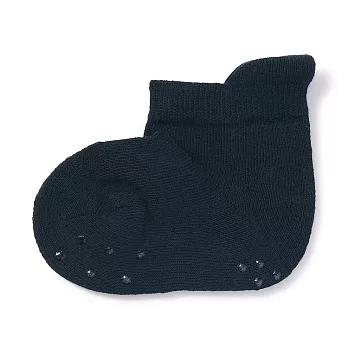 【MUJI 無印良品】幼兒棉混足底圈絨厚織淺口直角襪BABY 11-15cm 深藍