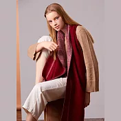 【ST.MALO】秘魯稀珍幼羊駝幾何訂製雙面雙色披肩-2212WS- F 酒紅色