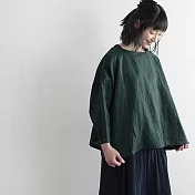 【慢。生活】日系文藝簡約棉麻廓型寬版上衣 J9270  FREE 綠色