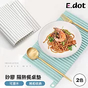 【E.dot】簡約純色系矽膠隔熱瀝水餐桌墊 淺藍