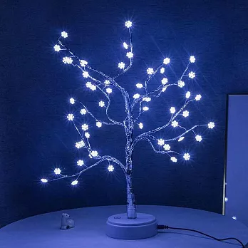 【EZlife】桌上LED聖誕樹燈夜燈 雪花樹燈