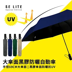 【SE Lite】27吋大傘面黑膠防風自動傘_ 深藍