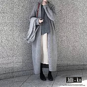【Jilli~ko】韓版長款針織開衫外套 J8399 FREE 灰色
