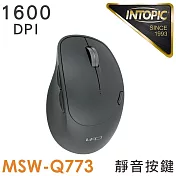 INTOPIC 廣鼎 2.4GHz飛碟無線靜音滑鼠(MSW-Q773) 灰藍