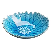 【日本Aito】瀨戶燒|花形陶瓷餐盤16cm ‧ 水藍