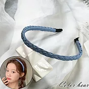 【卡樂熊】韓版牛仔辮子造型髮箍/髮圈(兩色)- 淺藍