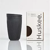 【Huskee】澳洲 咖啡豆殼環保杯 12oz/ 360ml(附杯蓋) 炭黑色