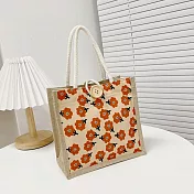【素包包】小七超商輕購物輕鬆裝方形麻布手提袋 _陽光橘