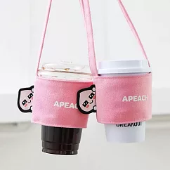 【韓國Keshop】Kakao Friends 棉製隨行飲料杯提袋 ‧ Apeach