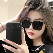 seoul show首爾秀 轉角遇見愛王俊凱類款方框文藝太陽眼鏡UV400墨鏡 B334 黑框黑灰片