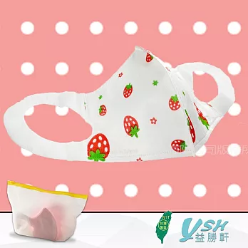 YSH益勝軒 小童5-7歲 3D 醫療 立體口罩-台灣製 符合國家標準 草莓花園(50入/盒)