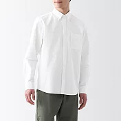 【MUJI 無印良品】男有機棉水洗牛津布扣領長袖襯衫 XL 白色